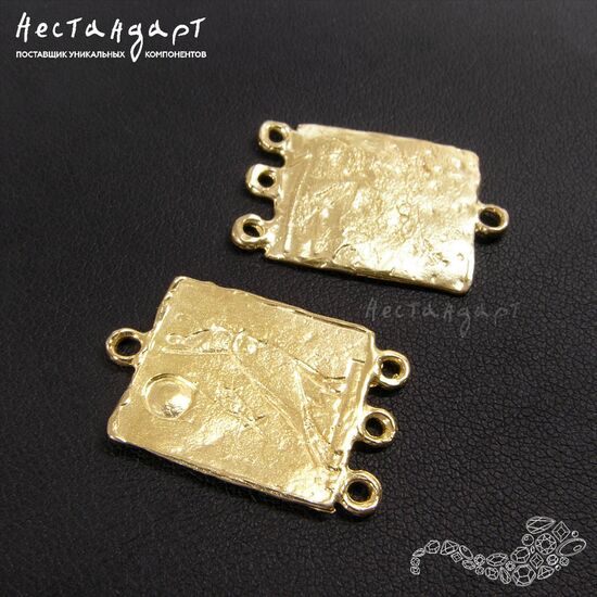 Коннектор-подвеска Egyptian Signs латунь 25х17 мм, изображение 4