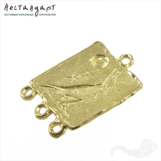 Коннектор-подвеска Egyptian Signs латунь 25х17 мм, изображение 5