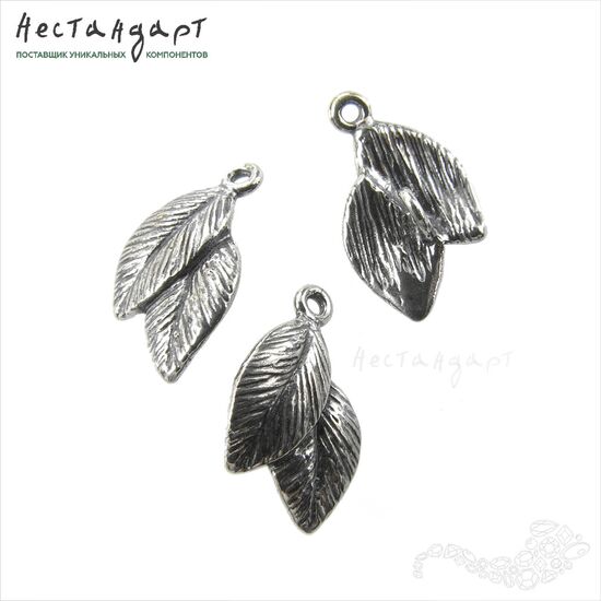 Коннектор Leaves Sterling Silver 14х8 мм