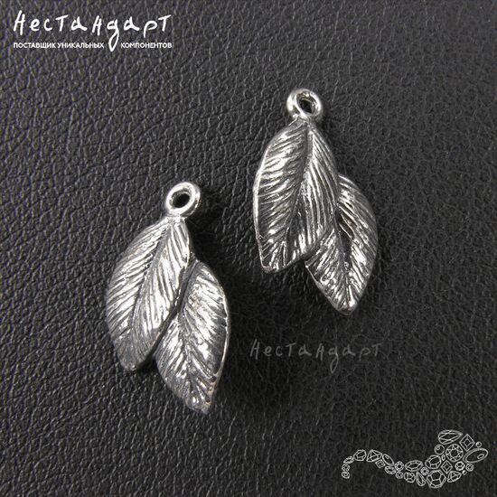 Коннектор Leaves Sterling Silver 14х8 мм, изображение 4