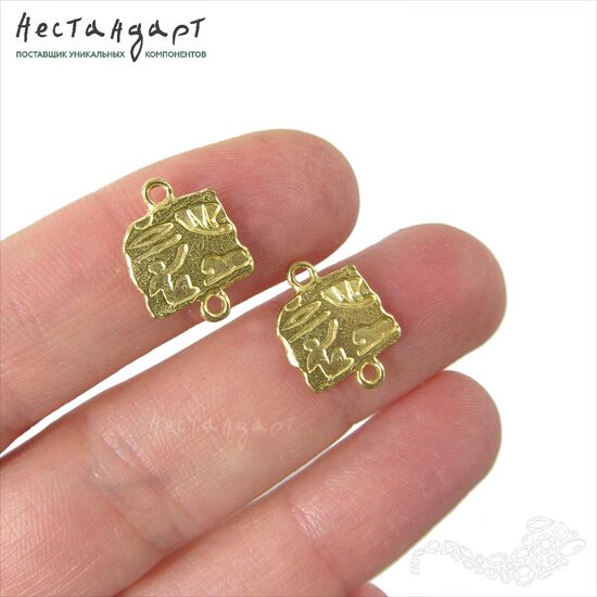 Коннектор Hieroglyphic латунь 15х11 мм, изображение 2