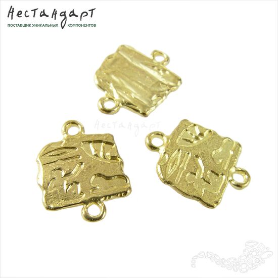 Коннектор Hieroglyphic латунь 15х11 мм, изображение 3