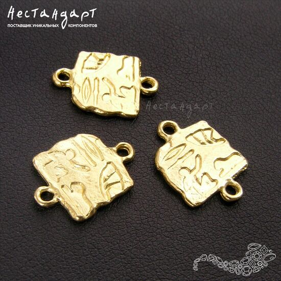 Коннектор Hieroglyphic латунь 15х11 мм, изображение 4