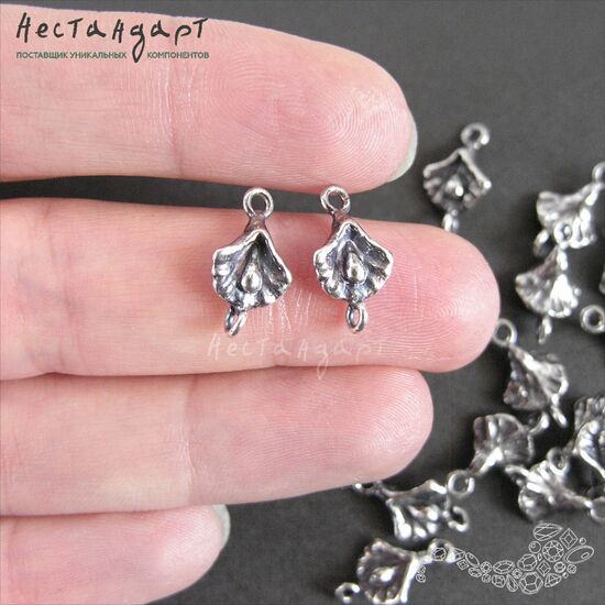 Коннектор Pearl Silver Plated 15х8 мм, изображение 2