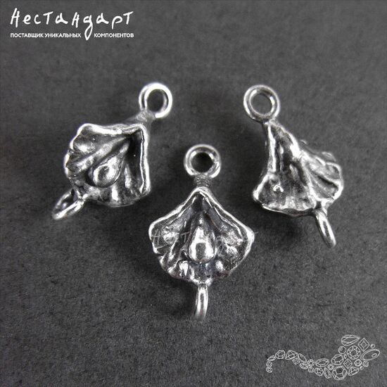 Коннектор Pearl Silver Plated 15х8 мм, изображение 3