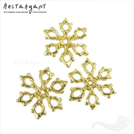 Коннектор-подвеска Snowflake латунь 15 мм, изображение 2