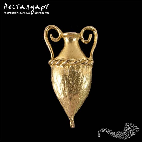 Коннектор-подвеска Greek Amphora латунь 31х16 мм