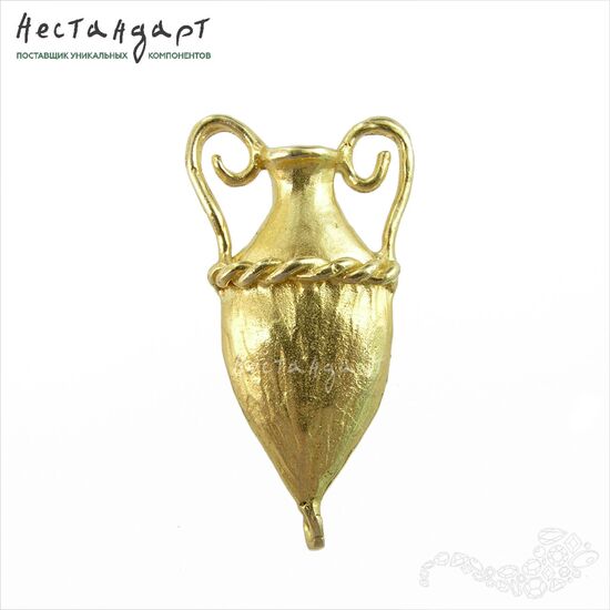 Коннектор-подвеска Greek Amphora латунь 31х16 мм, изображение 4
