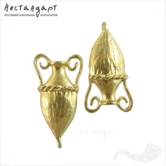 Коннектор-подвеска Greek Amphora латунь 31х16 мм, изображение 6