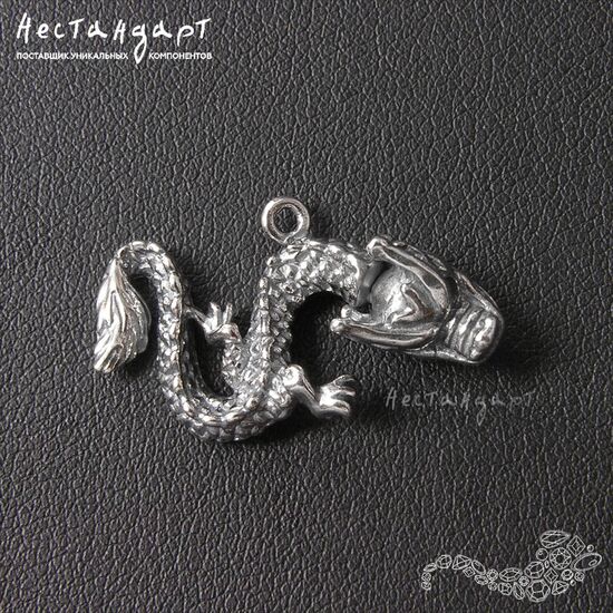 Подвеска-коннектор Chinese Dragon Sterling Silver 26х16 мм, изображение 5