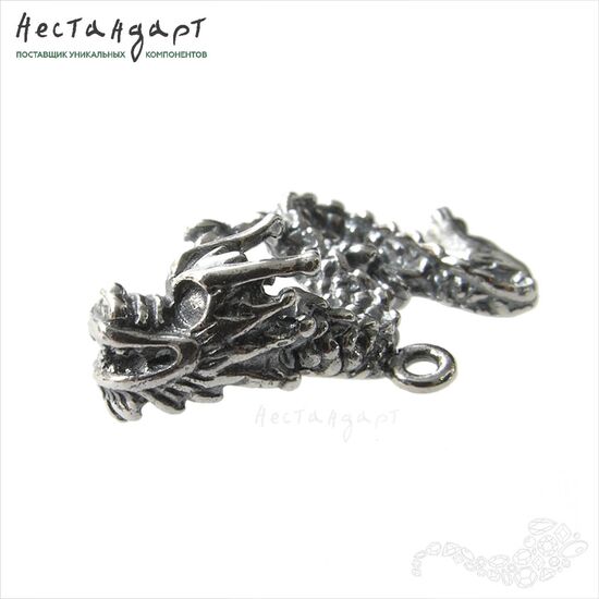 Подвеска-коннектор Chinese Dragon Sterling Silver 26х16 мм, изображение 6