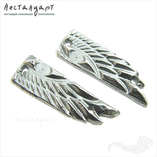 Авторский коннектор Horus Wings Silver Plated 16х6 мм (пара)