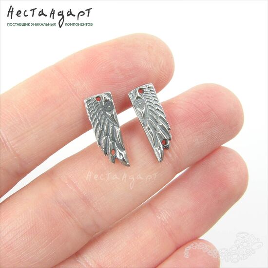 Авторский коннектор Horus Wings Silver Plated 16х6 мм (пара), изображение 2