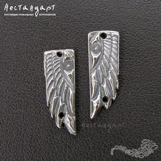Авторский коннектор Horus Wings Silver Plated 16х6 мм (пара), изображение 3