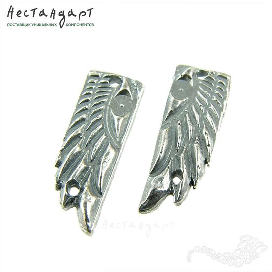 Авторский коннектор Horus Wings Silver Plated 16х6 мм (пара), изображение 4