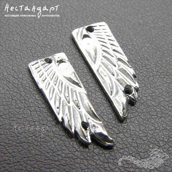 Авторский коннектор Horus Wings Silver Plated 16х6 мм (пара), изображение 5