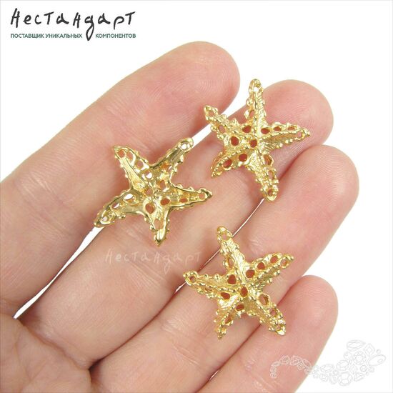 Коннектор-подвеска Starfish латунь 22 мм, изображение 4