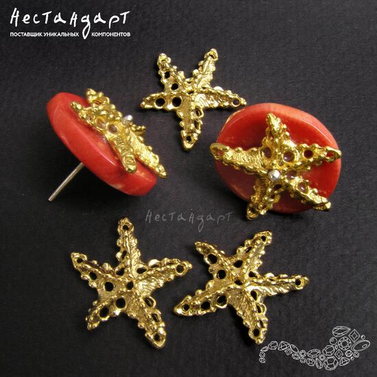 Коннектор-подвеска Starfish латунь 22 мм, изображение 2