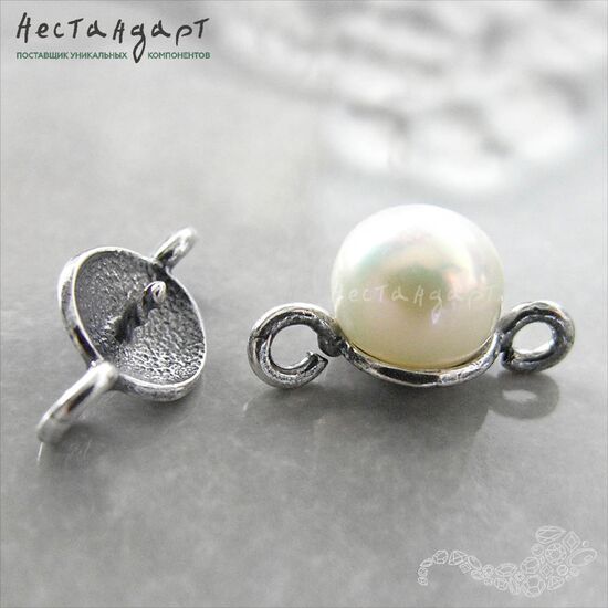 Коннектор Small Silver Plated 13х7 мм