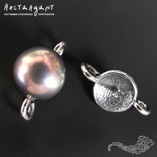 Коннектор Small Silver Plated 13х7 мм, изображение 2