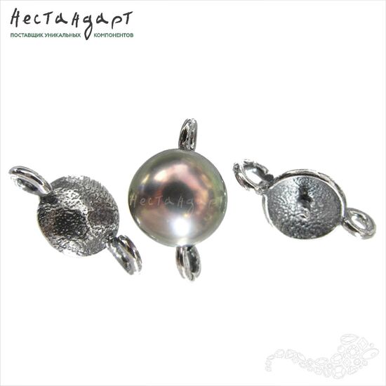 Коннектор Small Silver Plated 13х7 мм, изображение 3