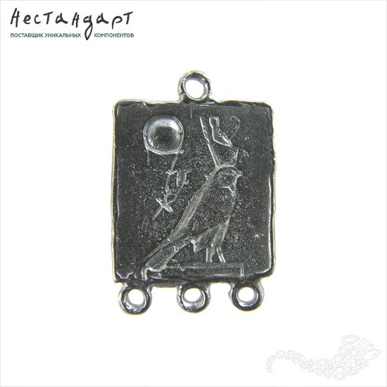 Коннектор-подвеска Egyptian Signs Silver Plated 25х17 мм