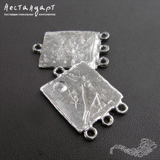 Коннектор-подвеска Egyptian Signs Silver Plated 25х17 мм, изображение 3