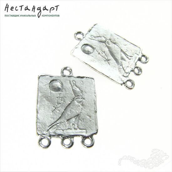 Коннектор-подвеска Egyptian Signs Silver Plated 25х17 мм, изображение 4