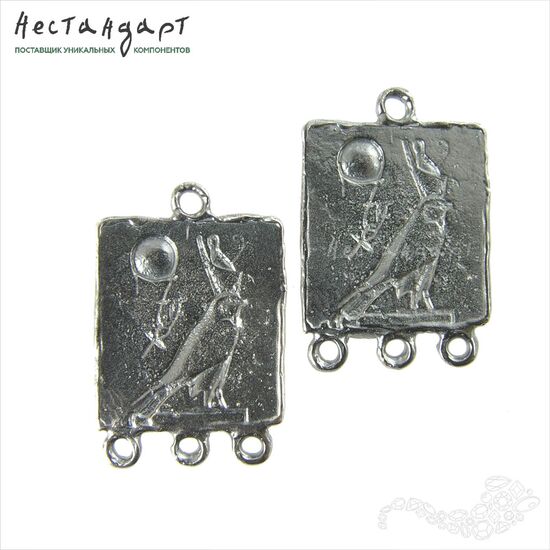 Коннектор-подвеска Egyptian Signs Silver Plated 25х17 мм, изображение 5