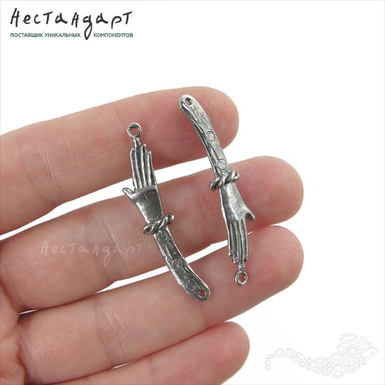 Авторский коннектор Akhenaten Silver Plated 40х7 мм, изображение 2