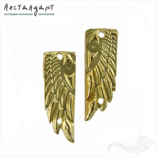 Авторский коннектор Horus Wings латунь 16х6 мм (пара)