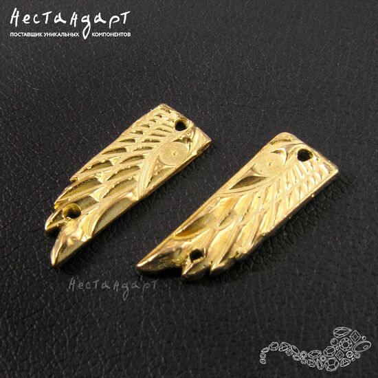 Авторский коннектор Horus Wings латунь 16х6 мм (пара), изображение 3