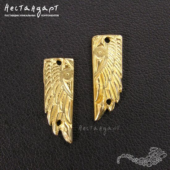 Авторский коннектор Horus Wings латунь 16х6 мм (пара), изображение 4