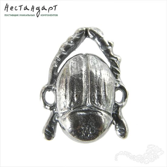Коннектор-подвеска Scarab Silver Plated 13х10 мм, изображение 4