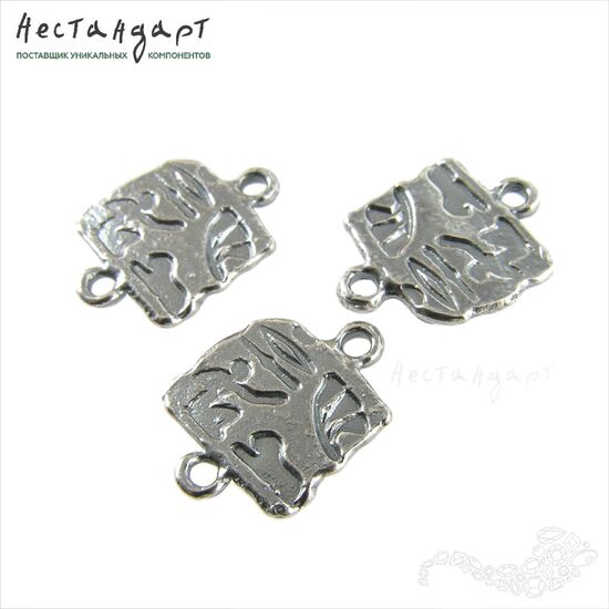 Коннектор Hieroglyphic Silver Plated 15х11 мм