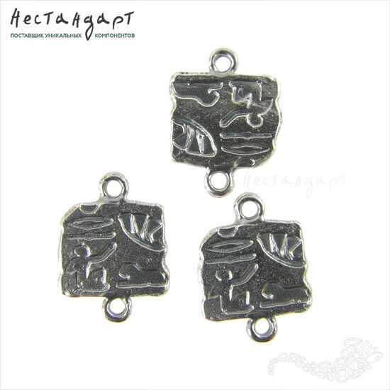 Коннектор Hieroglyphic Silver Plated 15х11 мм, изображение 3