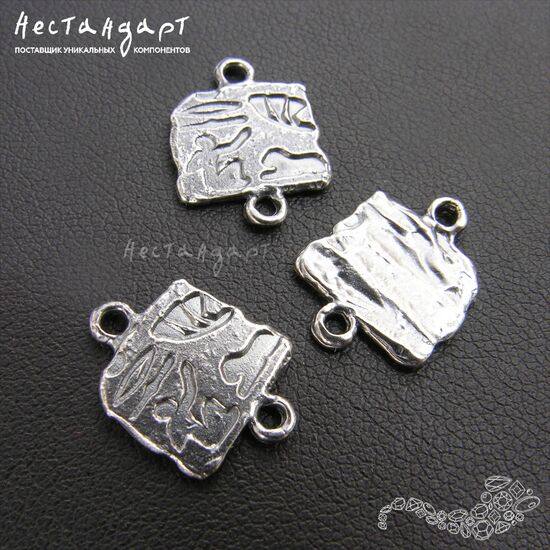 Коннектор Hieroglyphic Silver Plated 15х11 мм, изображение 4