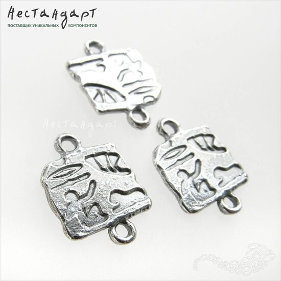 Коннектор Hieroglyphic Silver Plated 15х11 мм, изображение 5
