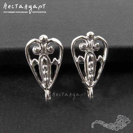 Швензы Summer Motif Rhodium Plated 16х9 мм (пара)