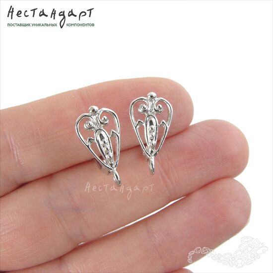 Швензы Summer Motif Rhodium Plated 16х9 мм (пара), изображение 2