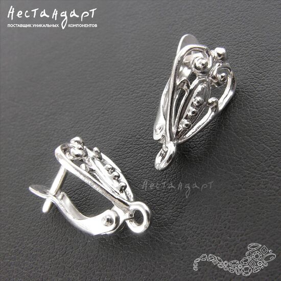 Швензы Summer Motif Rhodium Plated 16х9 мм (пара), изображение 3