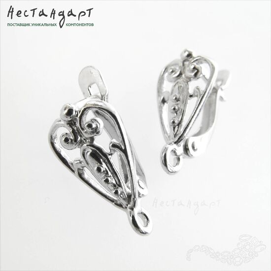 Швензы Summer Motif Rhodium Plated 16х9 мм (пара), изображение 4