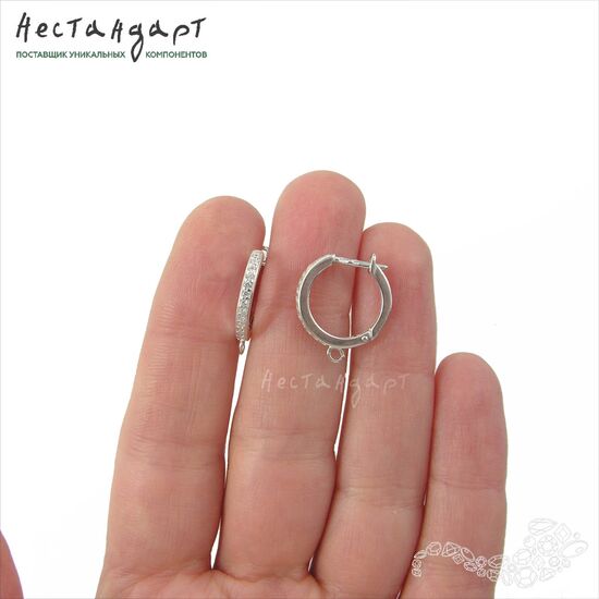 Швензы Fianite Circle Sterling Silver 17 мм, изображение 2