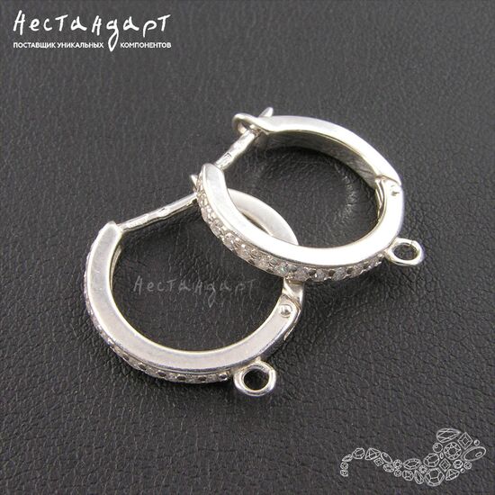 Швензы Fianite Circle Sterling Silver 17 мм, изображение 3