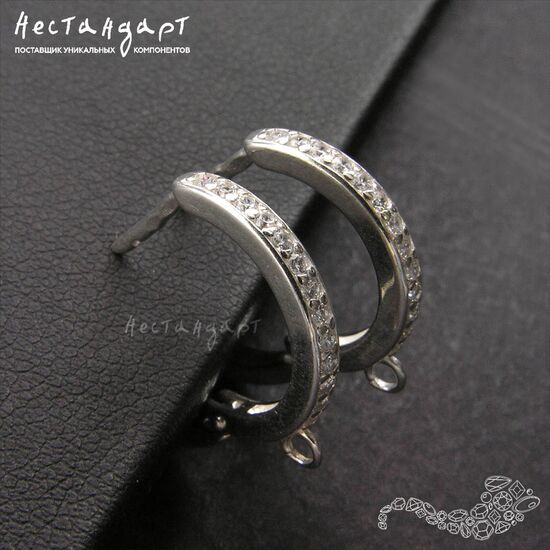 Швензы Fianite Circle Sterling Silver 17 мм, изображение 5