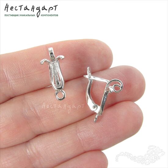 Швензы Curls Rhodium Plated 18х8 мм (пара), изображение 2