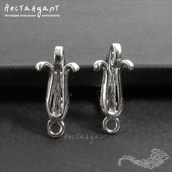 Швензы Curls Rhodium Plated 18х8 мм (пара), изображение 3