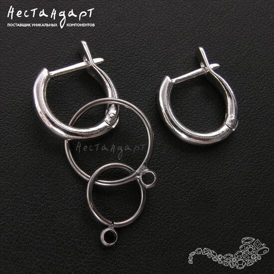 Швензы Bagel Rhodium Plated 14 мм (пара)