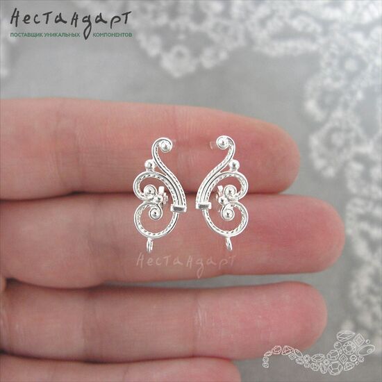 Швензы Symphony Rhodium Plated 20х9 мм (пара), изображение 3