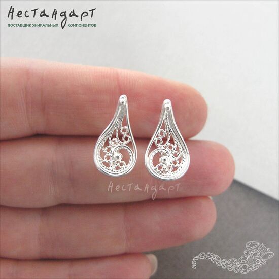 Швензы Oriental Rhodium Plated 18х10 мм (пара), изображение 2